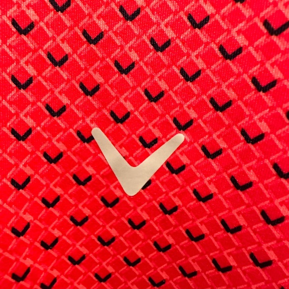 Callaway Opti-Dri Men's Size Large All Over Chevron Print Golf Shirt Polo Pink - Picture 3 of 5